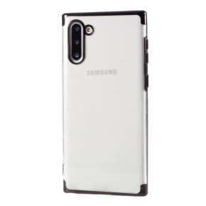 Луксозен силиконов гръб ТПУ кристално прозрачен за Samsung Galaxy Note 10 N970F черен кант
